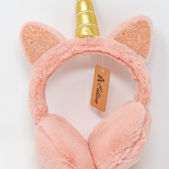 Unicorn Kids/Adult Solid Plush Adjustable Earmuff - Picture 5 of 13